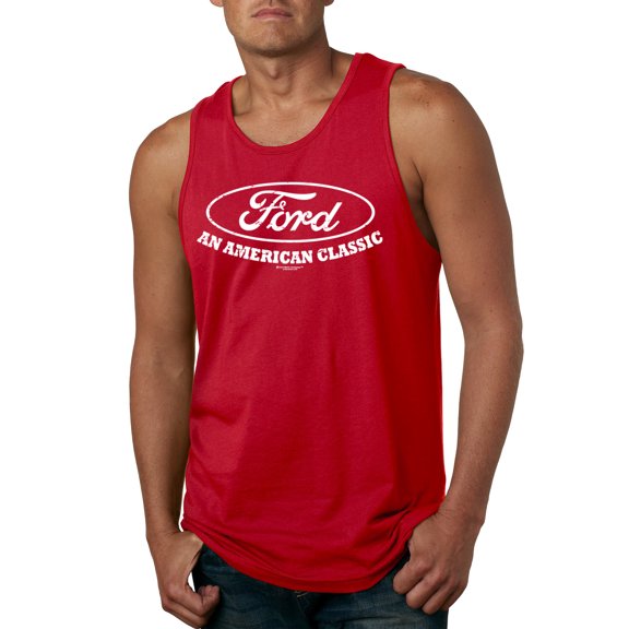 Wild Bobby, Ford Motors an American Classic, Cars and Trucks, Men Graphic Tank Top, Red, Large