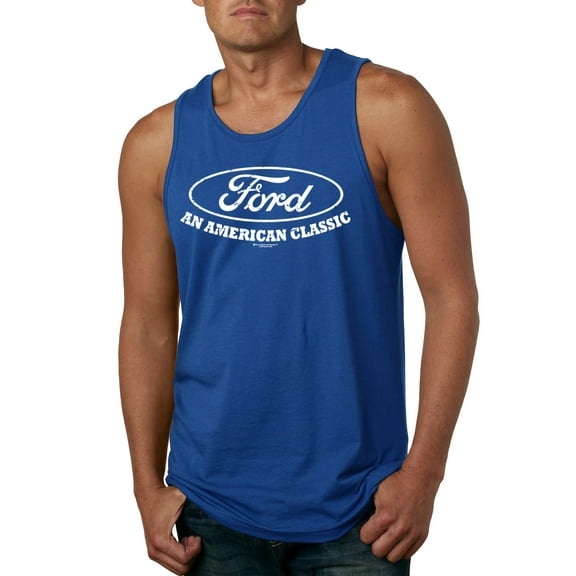 Wild Bobby, Ford Motors an American Classic, Cars and Trucks, Men Graphic Tank Top, Royal, Medium
