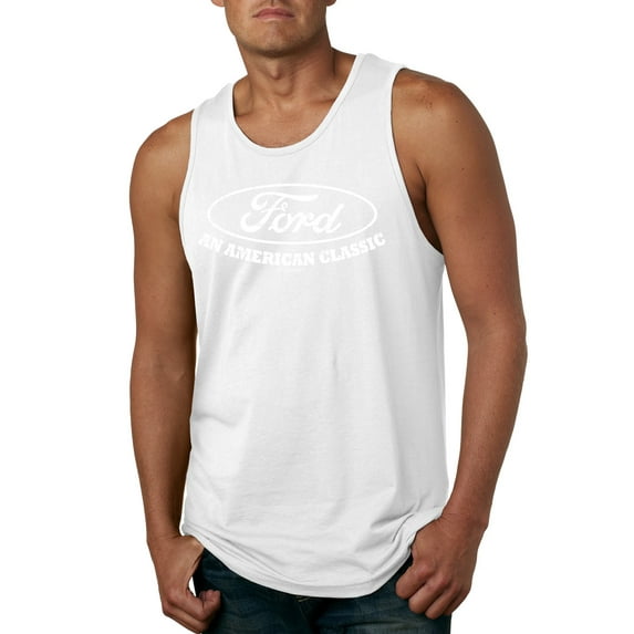 Wild Bobby, Ford Motors an American Classic, Cars and Trucks, Men Graphic Tank Top, White, Medium