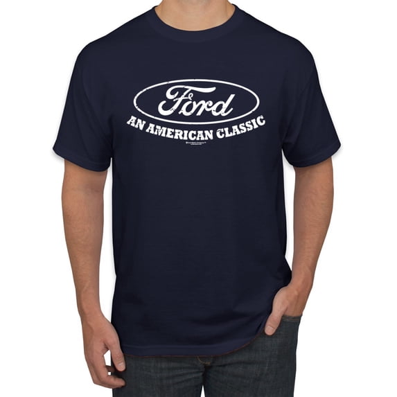 Wild Bobby, Ford Motors an American Classic, Cars and Trucks, Men Graphic Tee, Navy, 4X-Large