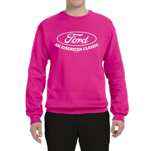 Wild Bobby, Ford Motors an American Classic, Cars and Trucks, Unisex Crewneck Graphic Sweatshirt, Fuschia, Medium
