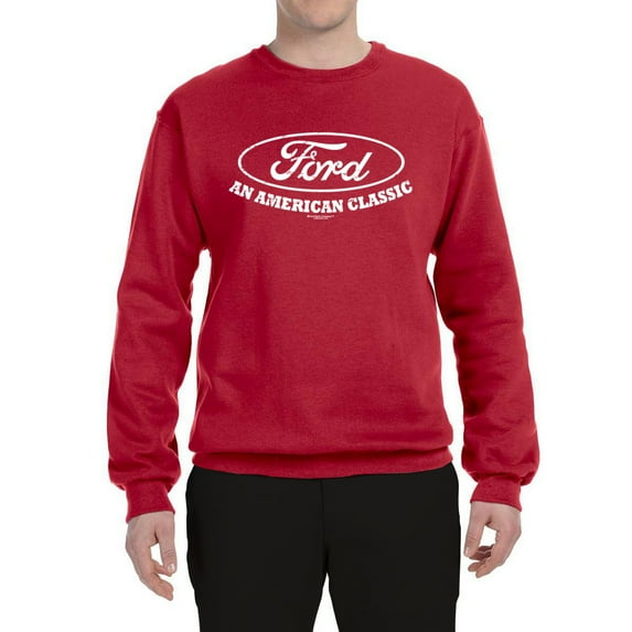 Wild Bobby, Ford Motors an American Classic, Cars and Trucks, Unisex Crewneck Graphic Sweatshirt, Red, X-Large