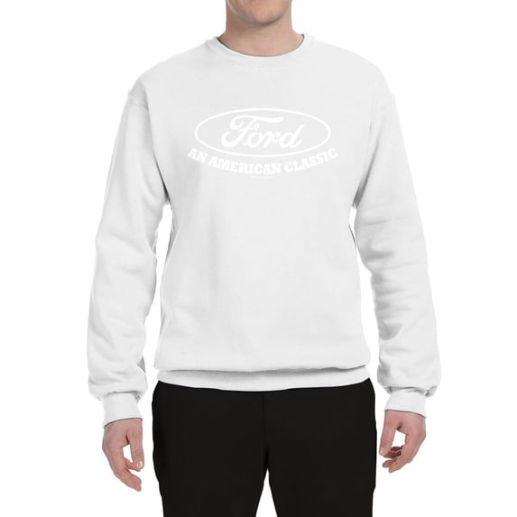 Wild Bobby, Ford Motors an American Classic, Cars and Trucks, Unisex Crewneck Graphic Sweatshirt, White, Small