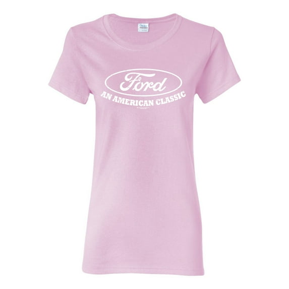 Wild Bobby, Ford Motors an American Classic, Cars and Trucks, Women Graphic Tee, Light Pink, Small
