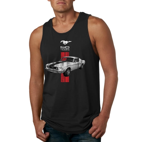 Wild Bobby, Ford Mustang 50 Years, Cars and Trucks, Men Graphic Tank Top, Black, 3X-Large