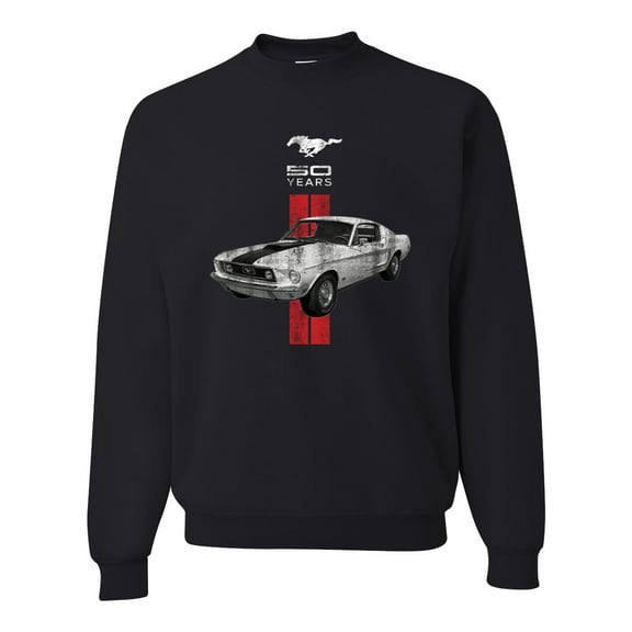 Wild Bobby, Ford Mustang 50 Years, Cars and Trucks, Unisex Crewneck Graphic Sweatshirt, Black, Small