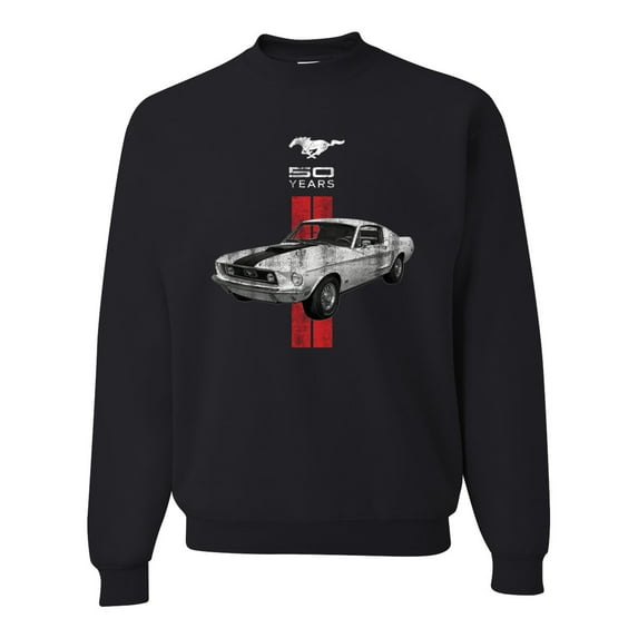 Wild Bobby, Ford Mustang 50 Years, Cars and Trucks, Unisex Crewneck Graphic Sweatshirt, Black, Small