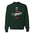 thumbnail image 1 of Wild Bobby, Ford Mustang 50 Years, Cars and Trucks, Unisex Crewneck Graphic Sweatshirt, Forest Green, Small, 1 of 4