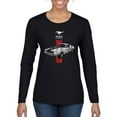 thumbnail image 1 of Wild Bobby, Ford Mustang 50 Years, Cars and Trucks, Women Graphic Long Sleeve Tee, Black, Small, 1 of 4