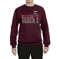 thumbnail image 1 of Wild Bobby, Ford Mustang 50 Years Logo Mach 1 Classic Emblem, Cars and Trucks, Unisex Crewneck Graphic Sweatshirt, Maroon, Medium, 1 of 4