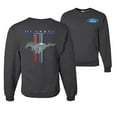 thumbnail image 1 of Wild Bobby, Ford Mustang Classic Pony USA Logo Emblem, Cars and Trucks, Front and Back Unisex Crewneck Graphic Sweatshirt, Heather Black, 5X-Large, 1 of 4