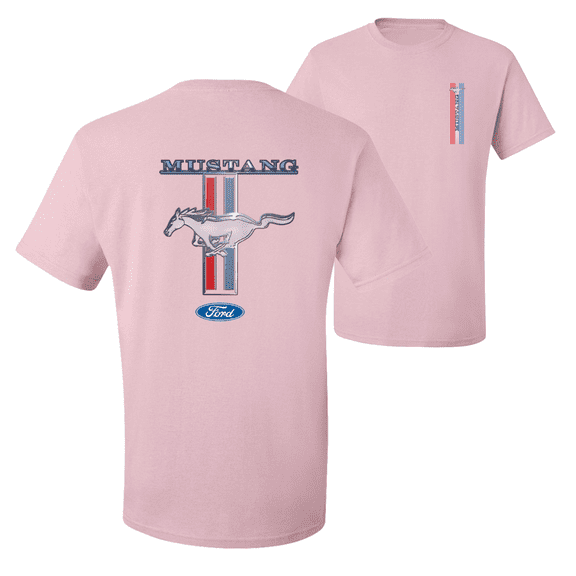 Wild Bobby, Ford Mustang Classic Pony USA Logo Emblem Front Back F&B Cars and Trucks Graphic T-Shirt