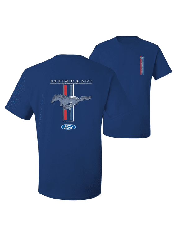, Ford Mustang Classic Pony USA Logo Emblem Front Back F&B Cars and Trucks Graphic T-Shirt