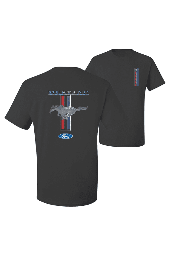 , Ford Mustang Classic Pony USA Logo Emblem Front Back F&B Cars and Trucks Graphic T-Shirt