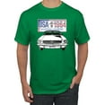 thumbnail image 1 of Wild Bobby, Ford Mustang Country USA 1964 Vintage American License Plate, Cars and Trucks, Men Graphic Tee, Kelly, X-Large, 1 of 4