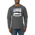 thumbnail image 1 of Wild Bobby, Ford Mustang Country USA 1964 Vintage American License Plate, Cars and Trucks, Men Long Sleeve Shirt, Charcoal, X-Large, 1 of 4