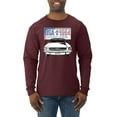 thumbnail image 1 of Wild Bobby, Ford Mustang Country USA 1964 Vintage American License Plate, Cars and Trucks, Men Long Sleeve Shirt, Maroon, XX-Large, 1 of 4
