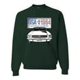 thumbnail image 1 of Wild Bobby, Ford Mustang Country USA 1964 Vintage American License Plate, Cars and Trucks, Unisex Crewneck Graphic Sweatshirt, Forest Green, Small, 1 of 4