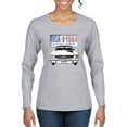 thumbnail image 1 of Wild Bobby, Ford Mustang Country USA 1964 Vintage American License Plate, Cars and Trucks, Women Graphic Long Sleeve Tee, Heather Grey, Small, 1 of 4
