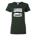 thumbnail image 1 of Wild Bobby, Ford Mustang Country USA 1964 Vintage American License Plate, Cars and Trucks, Women Graphic Tee, Forest Green, Medium, 1 of 4