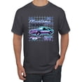 thumbnail image 1 of Wild Bobby, Ford Mustang GT The Boss Retro Neon Vintage | Mens Cars and Trucks Graphic T-Shirt, Charcoal, Medium, 1 of 4