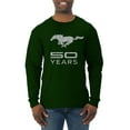 thumbnail image 1 of Wild Bobby, Ford Mustang Logo 50 Years Vintage Emblem, Cars and Trucks, Men Long Sleeve Shirt, Forest Green, 3X-Large, 1 of 4