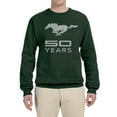 thumbnail image 1 of Wild Bobby, Ford Mustang Logo 50 Years Vintage Emblem, Cars and Trucks, Unisex Crewneck Graphic Sweatshirt, Forest Green, XX-Large, 1 of 4
