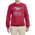 thumbnail image 1 of Wild Bobby, Ford Mustang Logo 50 Years Vintage Emblem, Cars and Trucks, Unisex Crewneck Graphic Sweatshirt, Vintage Heather Red, 3X-Large, 1 of 4
