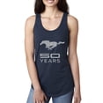 thumbnail image 1 of Wild Bobby, Ford Mustang Logo 50 Years Vintage Emblem, Cars and Trucks, Women Racerback Tank Top, Navy, Small, 1 of 4