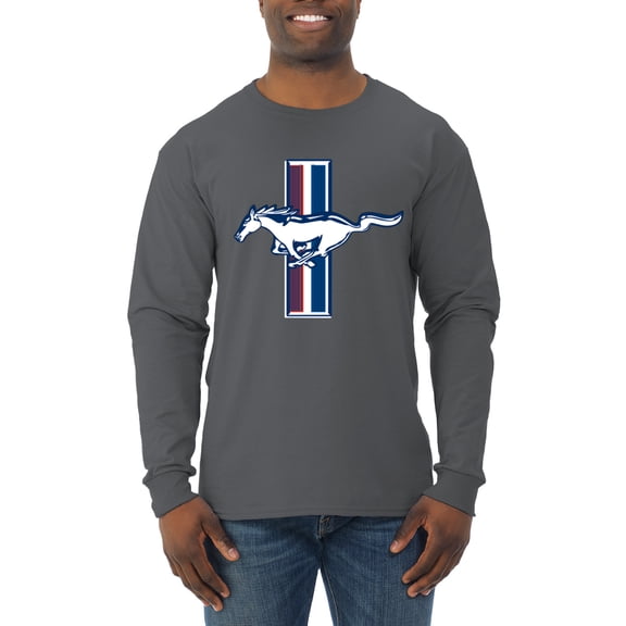 Wild Bobby Ford Mustang Retro USA Vintage Logo Classic Bar, Cars and Trucks Men Long Sleeve Shirt