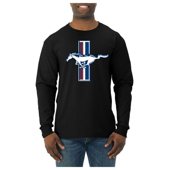 Wild Bobby Ford Mustang Retro USA Vintage Logo Classic Bar, Cars and Trucks Men Long Sleeve Shirt