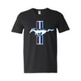thumbnail image 1 of Wild Bobby Ford Mustang Retro USA Vintage Logo Classic Bar, Cars and Trucks Mens V-Neck T-Shirt, 1 of 6