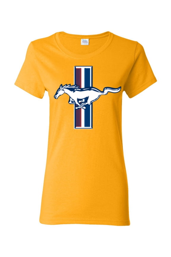 Ford Mustang Retro USA Vintage Logo Classic Bar, Cars and Trucks Women Graphic Tee