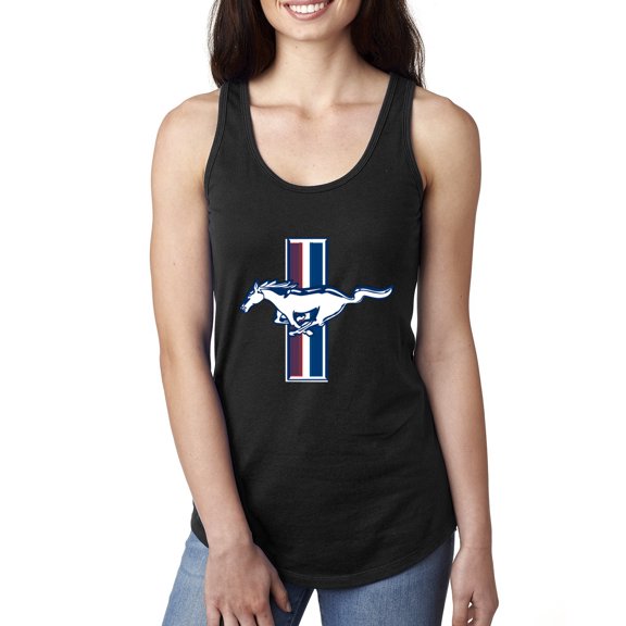 Wild Bobby Ford Mustang Retro USA Vintage Logo Classic Bar, Cars and Trucks Women Racerback Tank Top