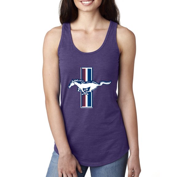 Wild Bobby Ford Mustang Retro USA Vintage Logo Classic Bar, Cars and Trucks Women Racerback Tank Top