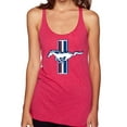 thumbnail image 1 of Wild Bobby Ford Mustang Retro USA Vintage Logo Classic Bar, Cars and Trucks Women Tri-Blend Racerback Tank Top, 1 of 6