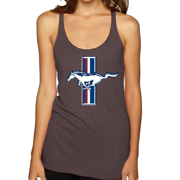 Wild Bobby Ford Mustang Retro USA Vintage Logo Classic Bar, Cars and Trucks Women Tri-Blend Racerback Tank Top