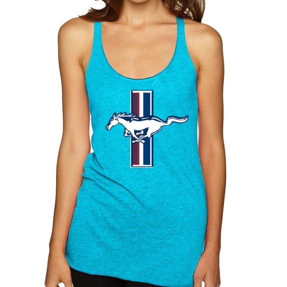 Wild Bobby Ford Mustang Retro USA Vintage Logo Classic Bar, Cars and Trucks Women Tri-Blend Racerback Tank Top
