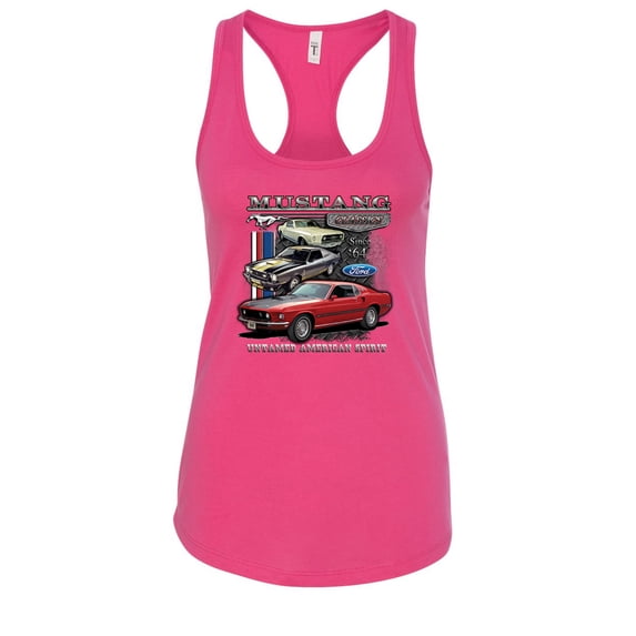 Wild Bobby Ford Mustang Untamed Spirit Mens Cars and Trucks Women Racerback Tank Top