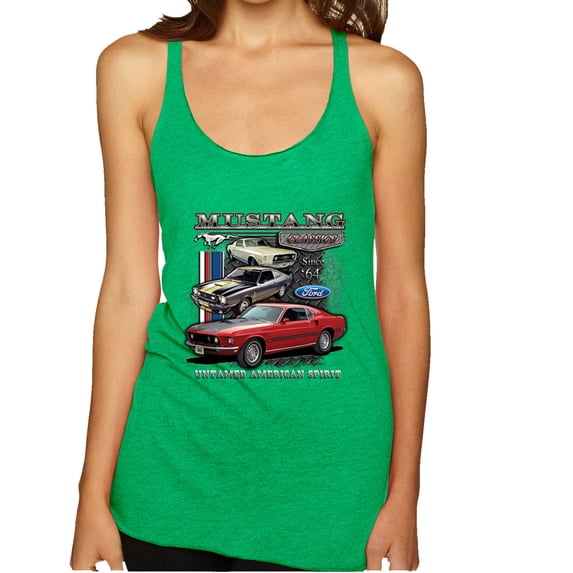 Wild Bobby Ford Mustang Untamed Spirit Mens Cars and Trucks Women Tri-Blend Racerback Tank Top