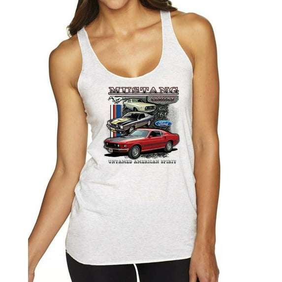 Wild Bobby Ford Mustang Untamed Spirit Mens Cars and Trucks Women Tri-Blend Racerback Tank Top