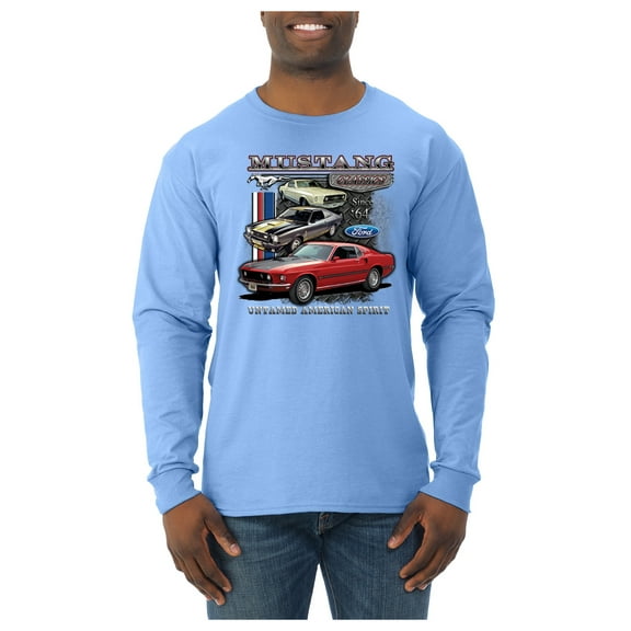 Wild Bobby Ford Mustang Untamed Spirit Mens Cars and Trucks Men Long Sleeve Shirt
