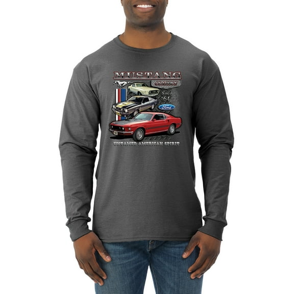 Wild Bobby Ford Mustang Untamed Spirit Mens Cars and Trucks Men Long Sleeve Shirt