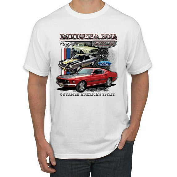 Wild Bobby Ford Mustang Untamed Spirit Mens Cars and Trucks Men Tee