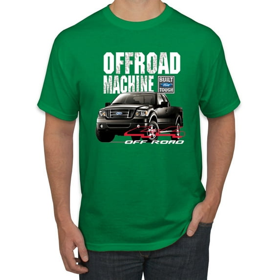 Wild Bobby, Ford Offroad Machine Classic Built Tough 4x4 Off Road, Cars and Trucks, Men Graphic Tee, Kelly, Medium