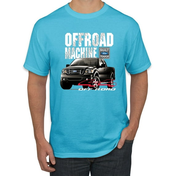 Wild Bobby, Ford Offroad Machine Classic Built Tough 4x4 Off Road, Cars and Trucks, Men Graphic Tee, Light Turquoise, Medium
