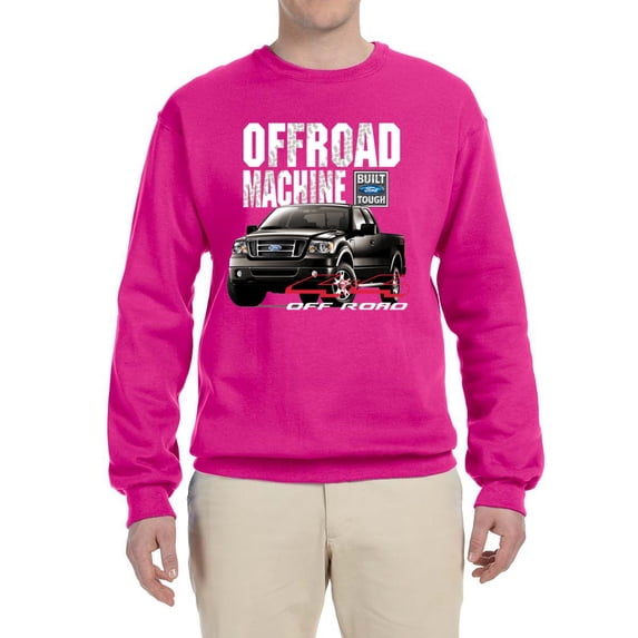 Wild Bobby, Ford Offroad Machine Classic Built Tough 4x4 Off Road, Cars and Trucks, Unisex Crewneck Graphic Sweatshirt, Fuschia, XX-Large
