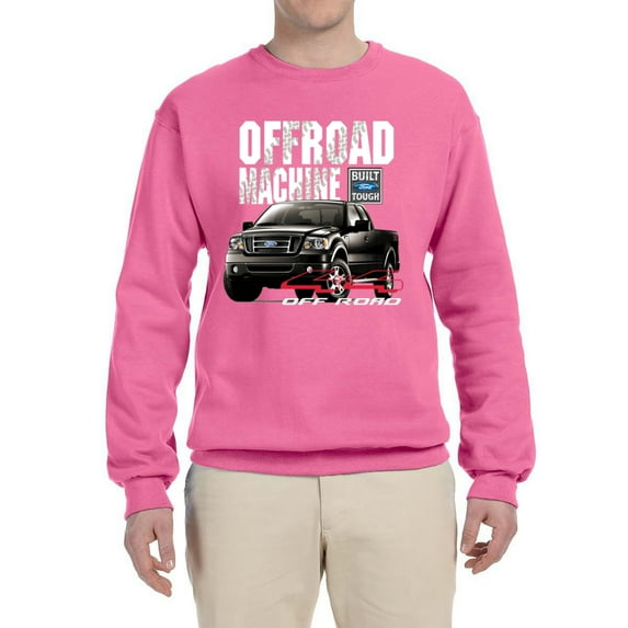 Wild Bobby, Ford Offroad Machine Classic Built Tough 4x4 Off Road, Cars and Trucks, Unisex Crewneck Graphic Sweatshirt, Neon Pink, Large