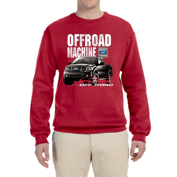 Wild Bobby, Ford Offroad Machine Classic Built Tough 4x4 Off Road, Cars and Trucks, Unisex Crewneck Graphic Sweatshirt, Red, 4X-Large