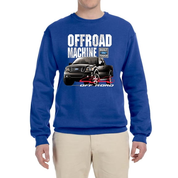 Wild Bobby, Ford Offroad Machine Classic Built Tough 4x4 Off Road, Cars and Trucks, Unisex Crewneck Graphic Sweatshirt, Royal, XX-Large